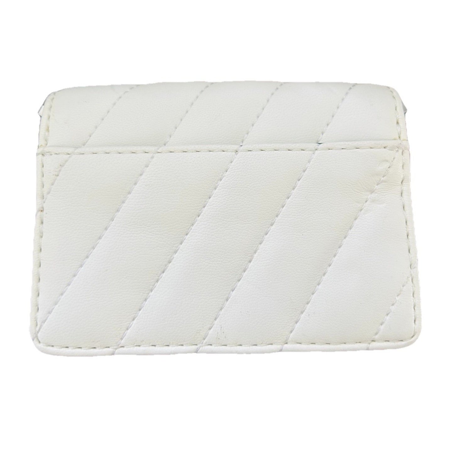 Michael Kors Mini Purse White Leather Chain Bag Quilted Prom Wedding Coin MK