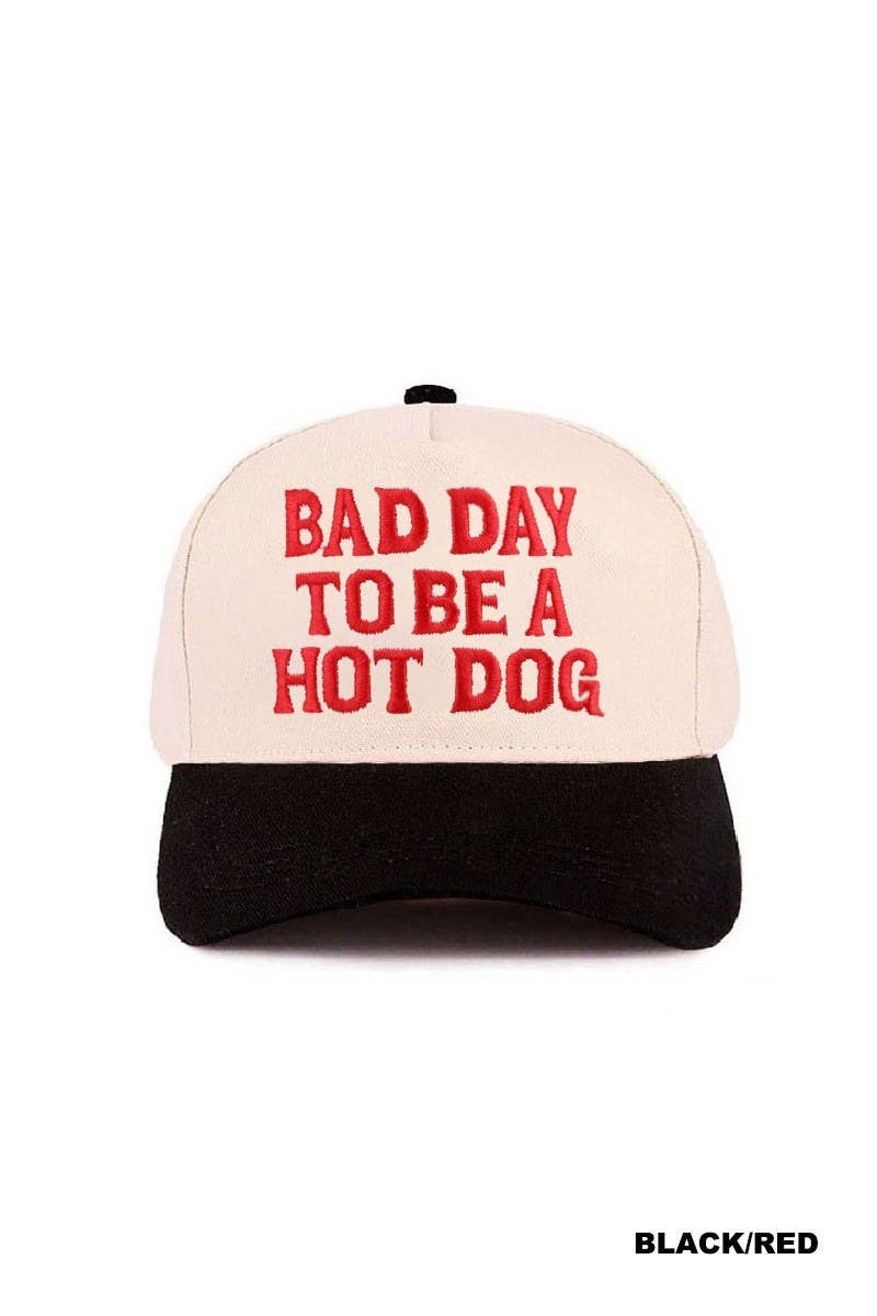 Bad Day To Be A Hot Dog Two Tone Cotton Hat: CLASSIC BLUE / 1(ONE SIZE)