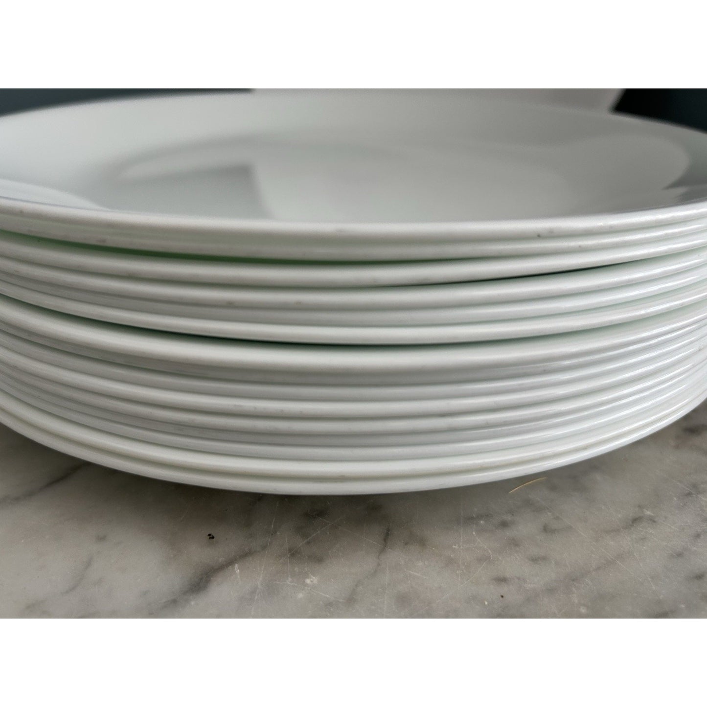 (16) Corelle Winter Frost Dinner Plates All White 10 1/4" Corning Plate