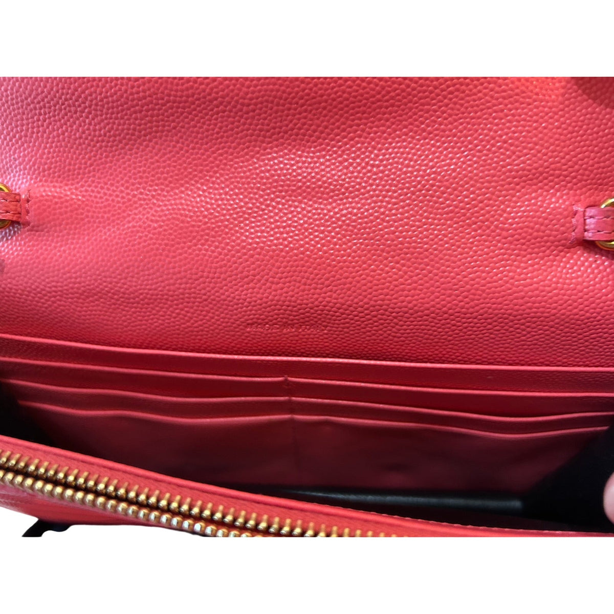 YSL Saint Laurent Grain De Poudre Matelasse Chevron Pink Leather Cross Body Bag