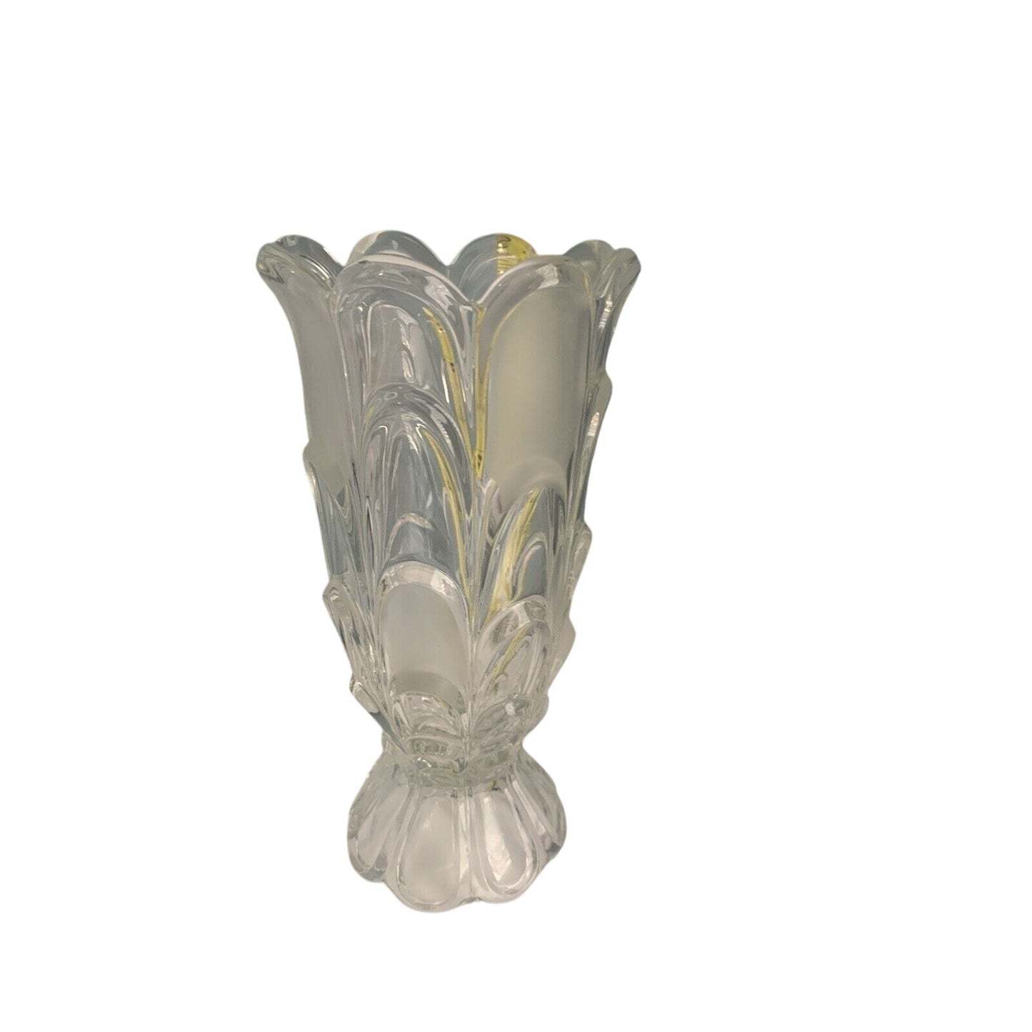 Toscana Bohemia Crystal Vase Layered Flower Petal Design Frosted Accents