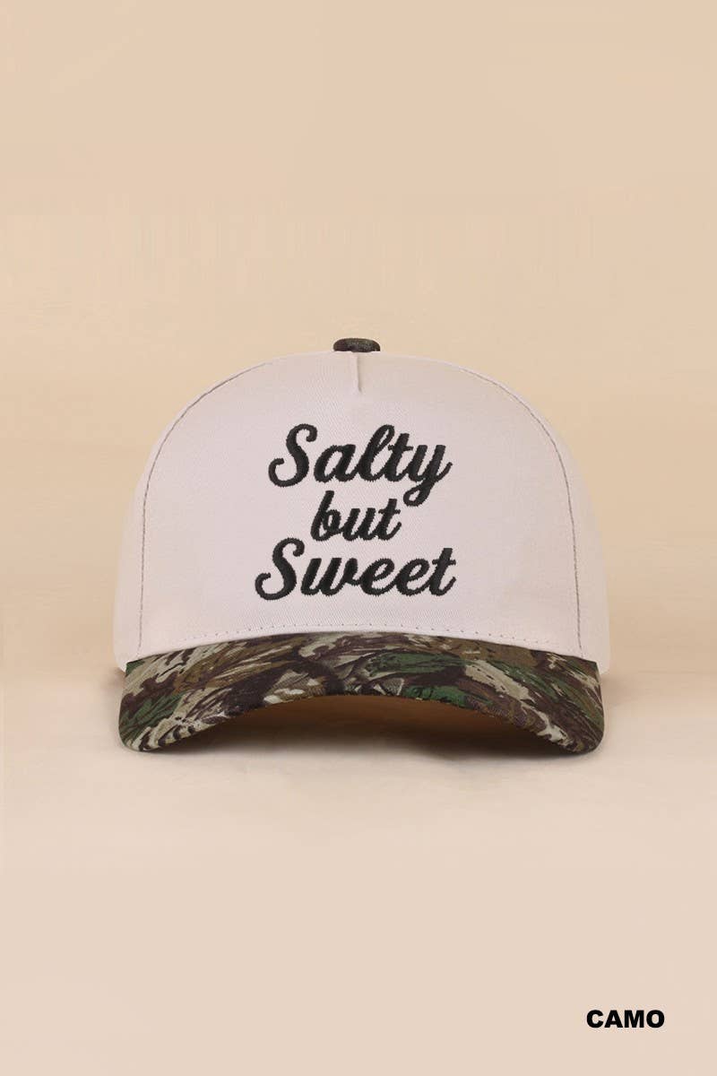 Salty But Sweet Two Tone Snapback Hat: CAMO / 1(ONE SIZE)