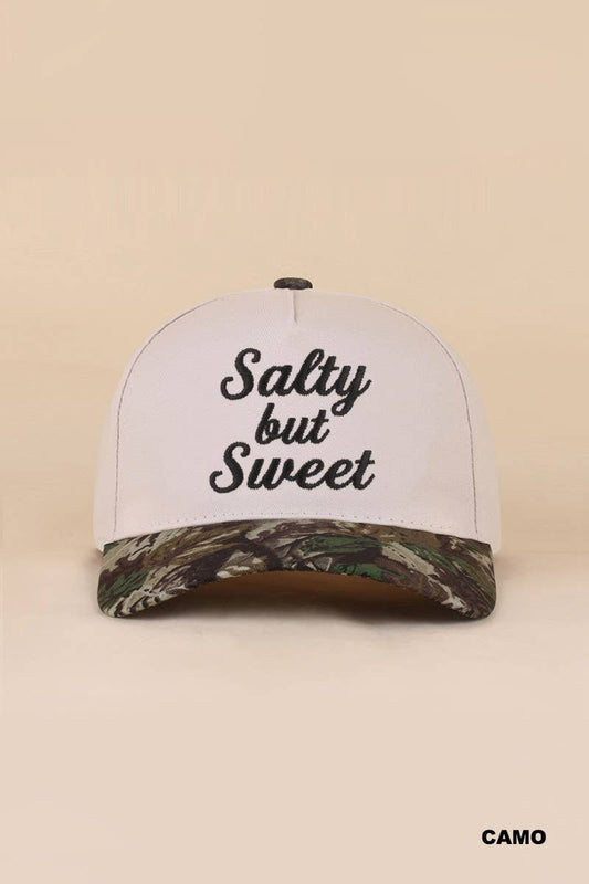 Salty But Sweet Two Tone Snapback Hat: CAMO / 1(ONE SIZE)