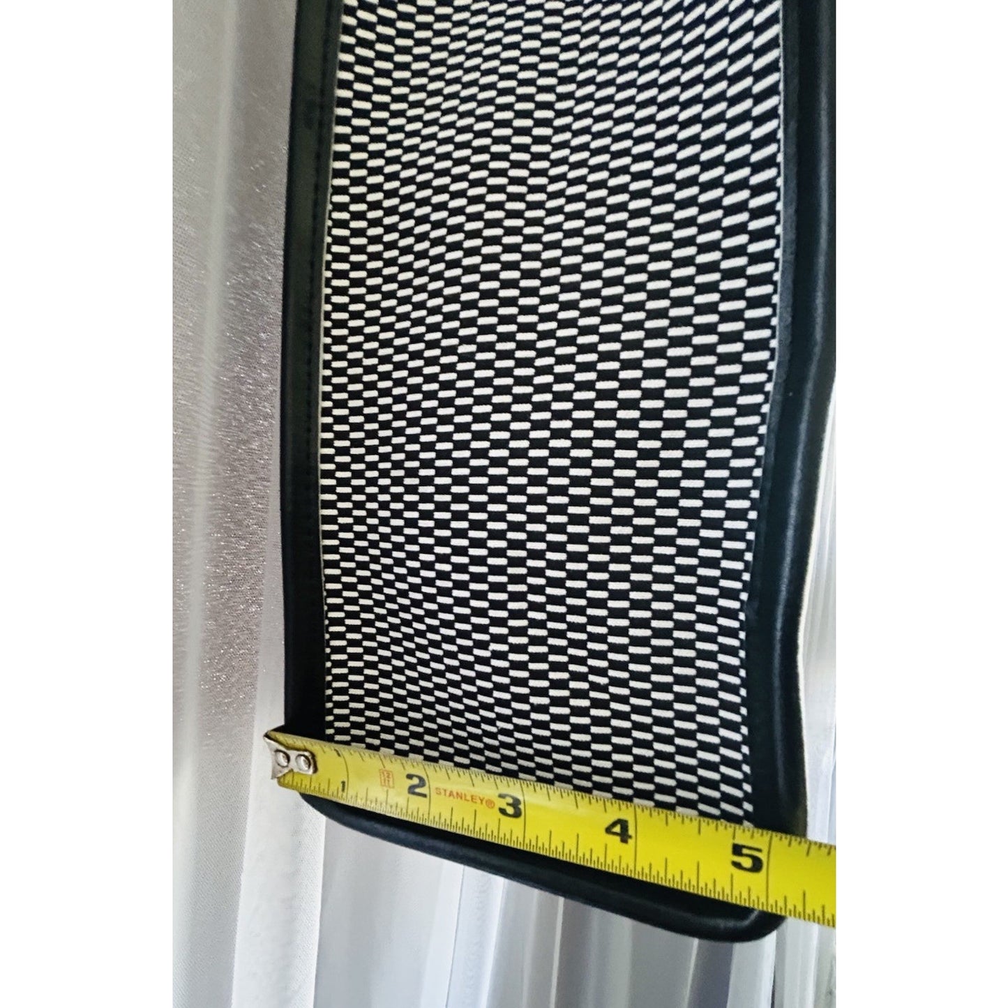 Michael Kors Bay Large Tote East West Woven Canvas Shoulder Black White Bag