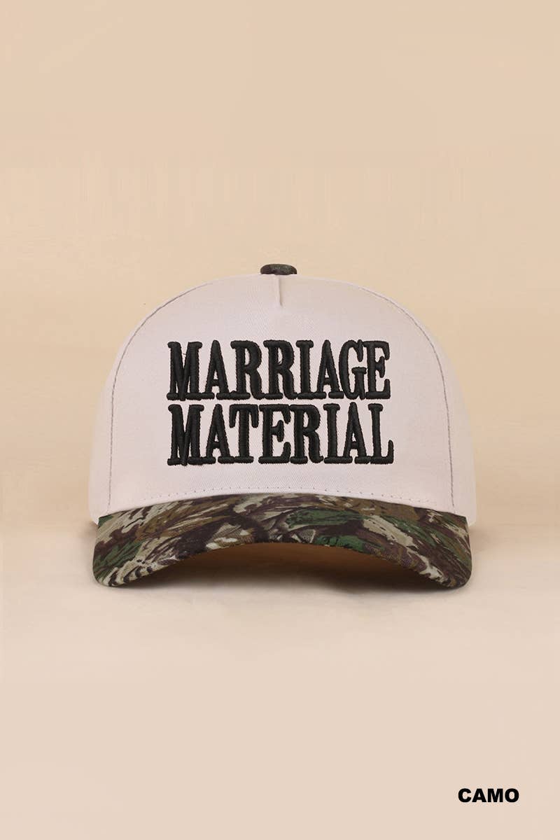 Marriage Material Two Tone Canvas Cotton Cap: LEOPARD / 1(ONE SIZE)