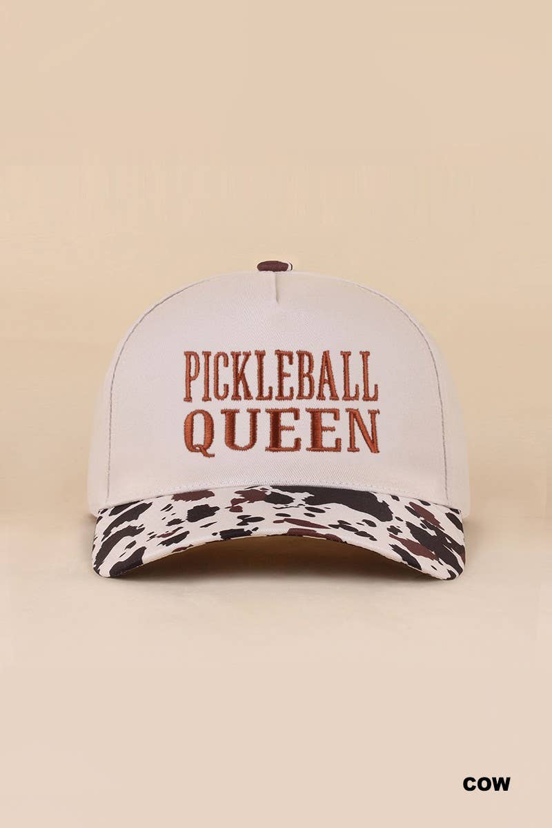 Pickleball Queen Two Tone Snapback Hat: LEOPARD / 1(ONE SIZE)