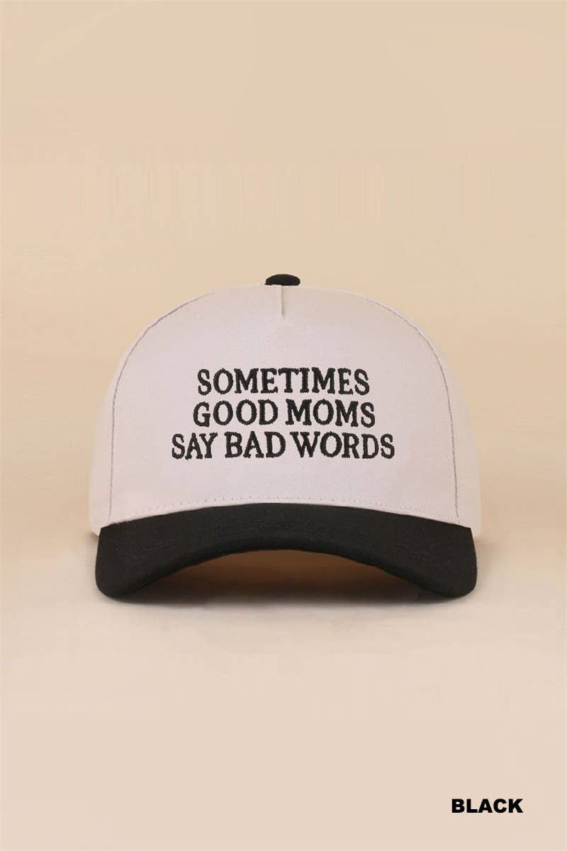 Sometimes Good Mom Say Bad Words Two Tone Snapback Hat: LEOPARD / 1(ONE SIZE)