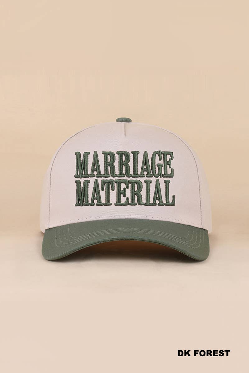Marriage Material Two Tone Canvas Cotton Cap: FLORAL / 1(ONE SIZE)