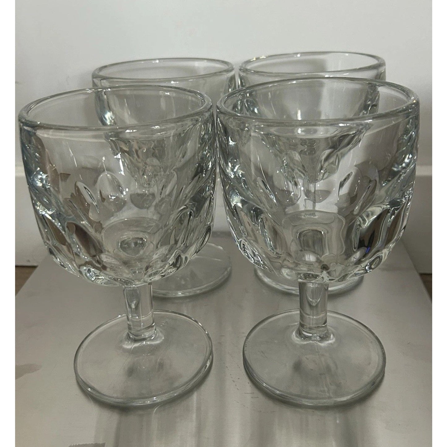 4 Libbey Hoffman House Goblets 5212 Glass 6 1/4” Goblet Discontinued EUC 12 Oz