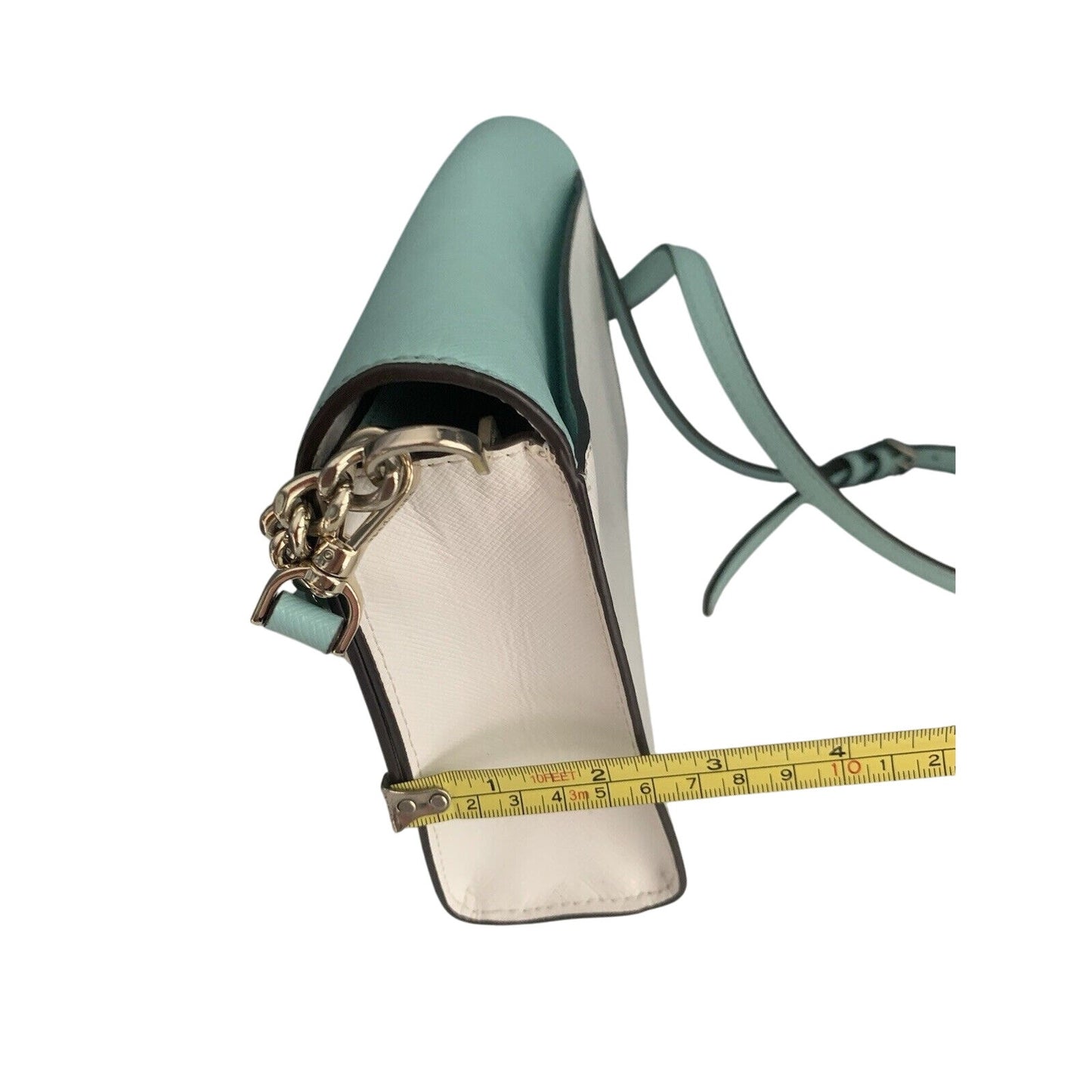 Kate Spade Carson Colorblock Convertible Crossbody Purse Aqua Poolside Gold New Condition