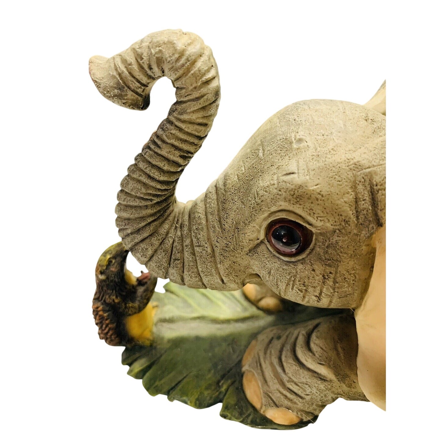 Tuskers Baby Elephant playing with Friend Figurine Sloth Large Ears Vintage