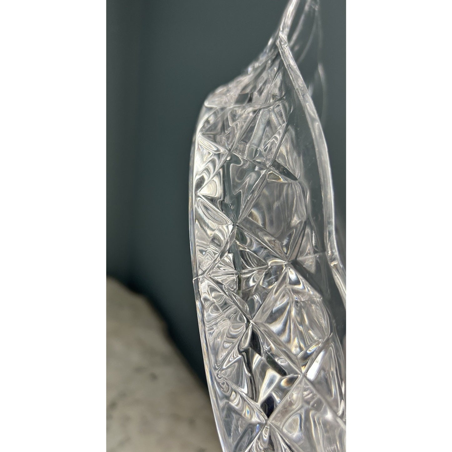 Crystal Cut Lead Relish Dish Vintage Serving 4 Sections Clear Glass Trinket Dish