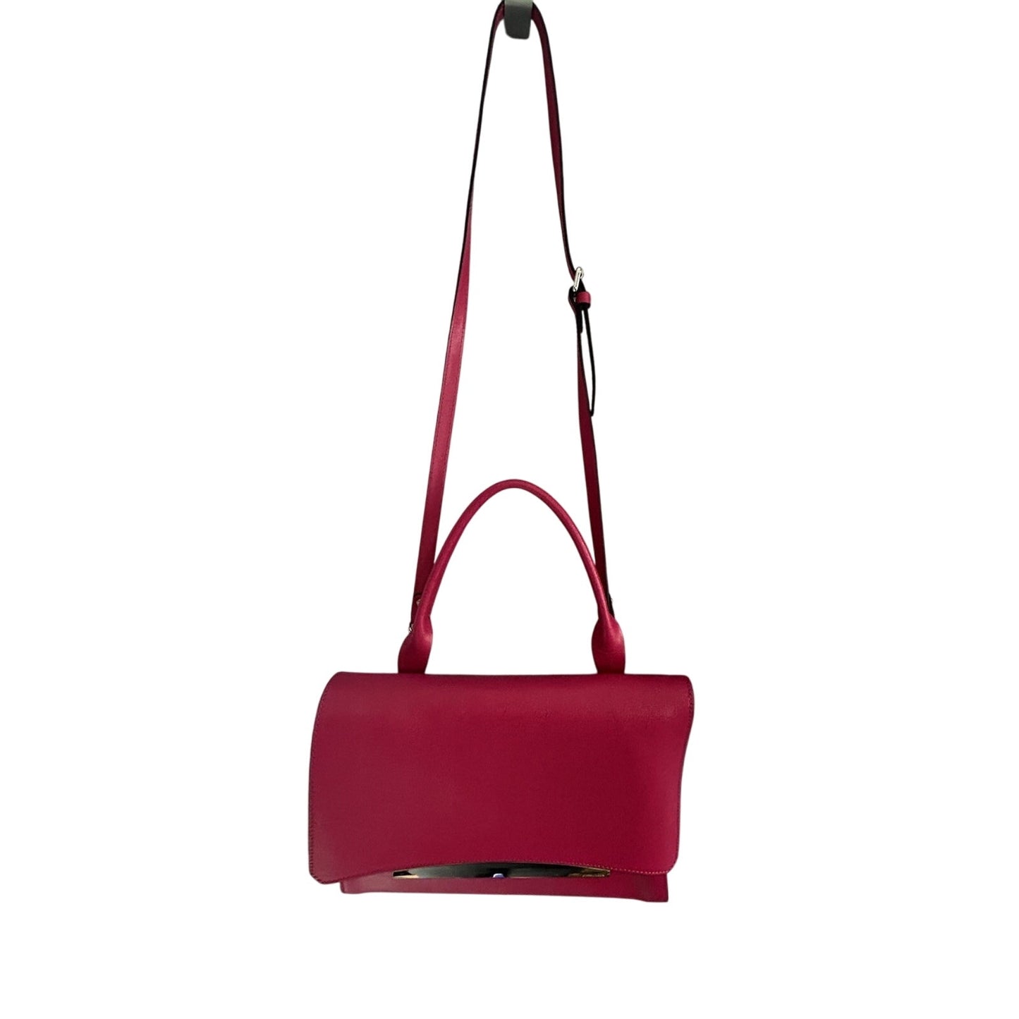 Gianni Chiarini Dua Handbag Hot Pink Leather One Handle Bag Italy Metallic