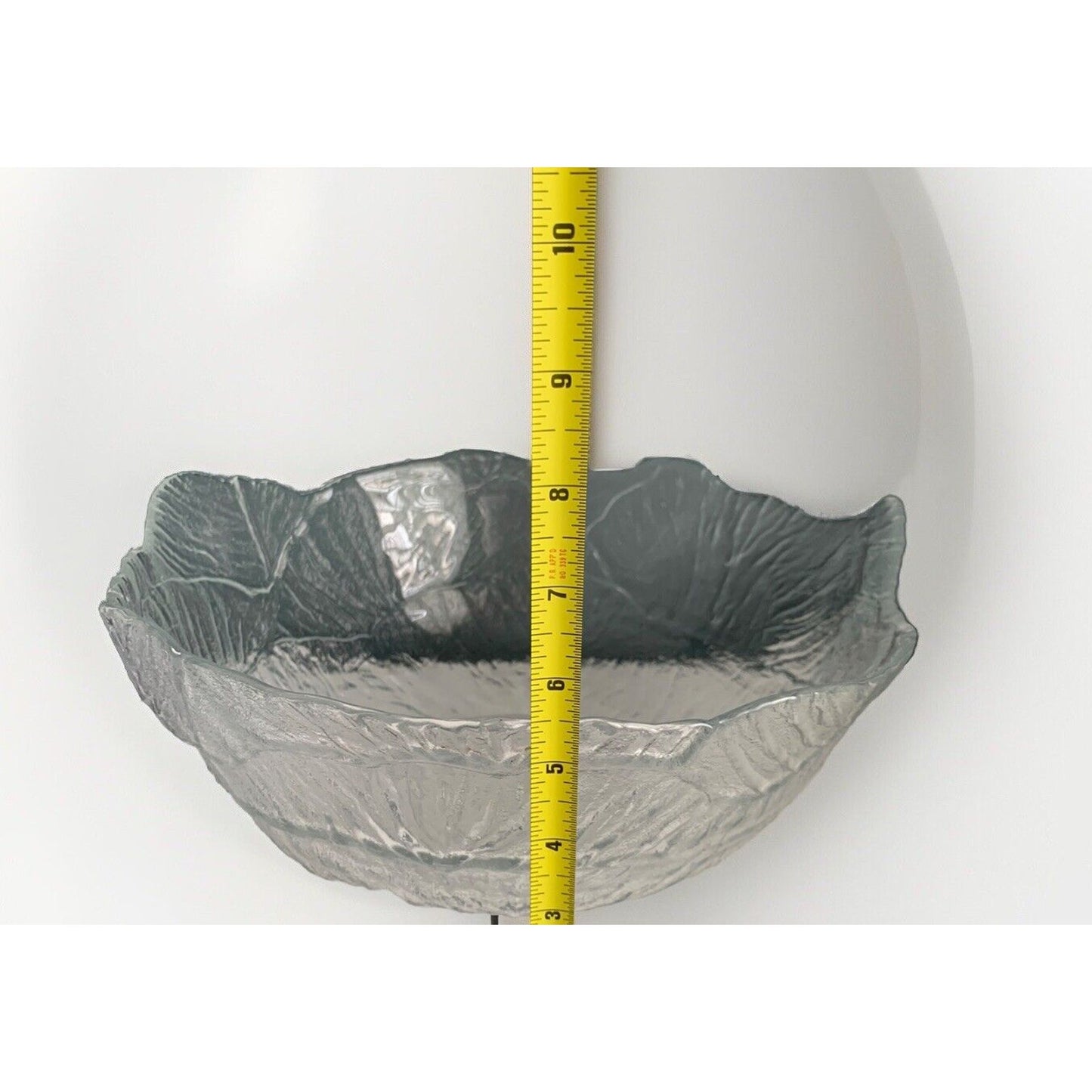 2408 Viking Cabbage Clear Textured Leaf Glass X Large Serving Bowl Centerpiece