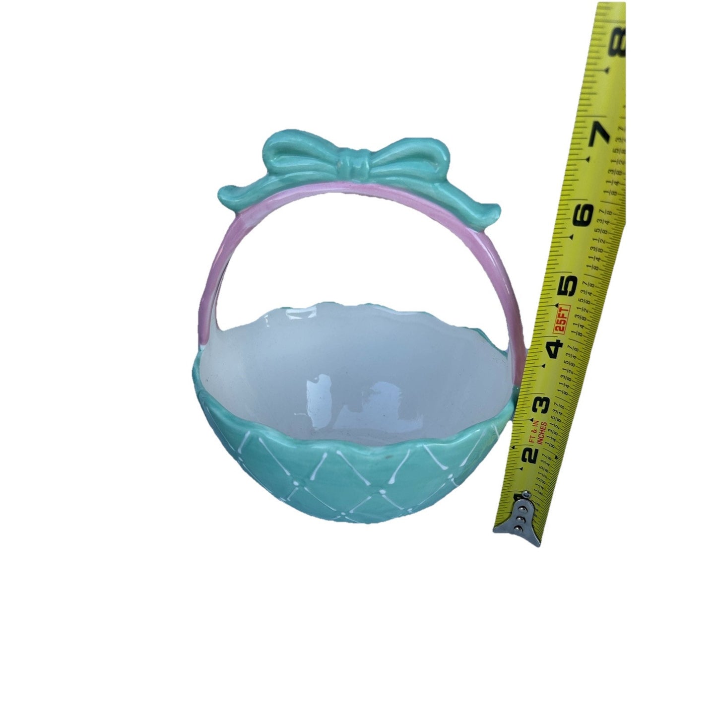 Lot of 3 Ceramic Easter Candy Dishes 2 Baskets and 1 Jelly Bean Lid Dish Bundle