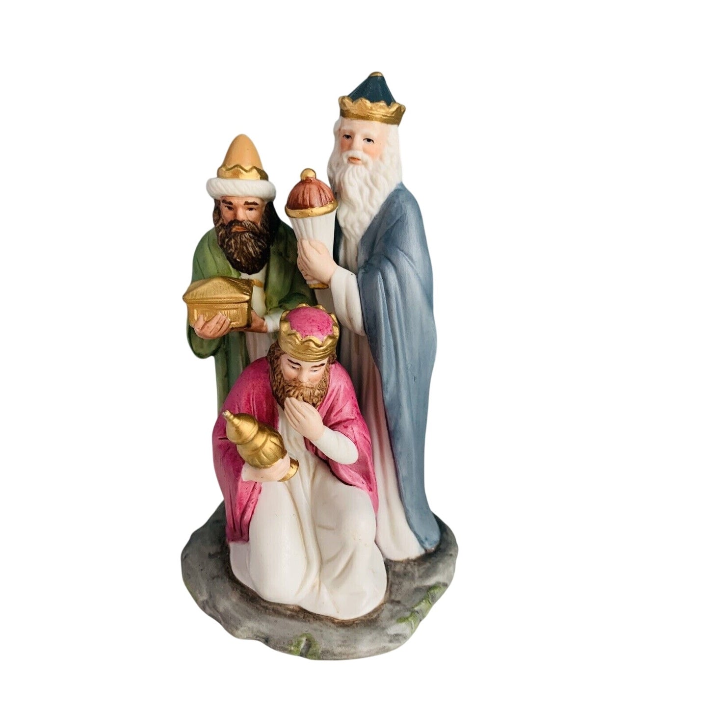 Vintage Nativity 3 Three Wise Men 6 1/2" Figures By HomCo 1995 Christmas