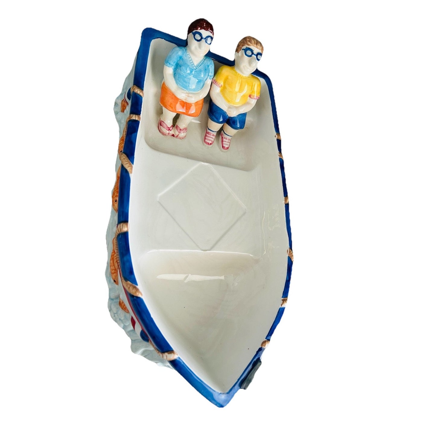Platter Ceramic Boat Nautical Chip Dip Tray FWC Birthday Party Salsa Dip Beach