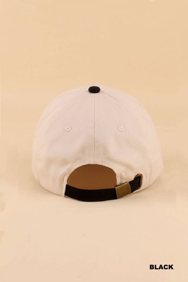 Marriage Material Two Tone Canvas Cotton Cap: FLORAL / 1(ONE SIZE)