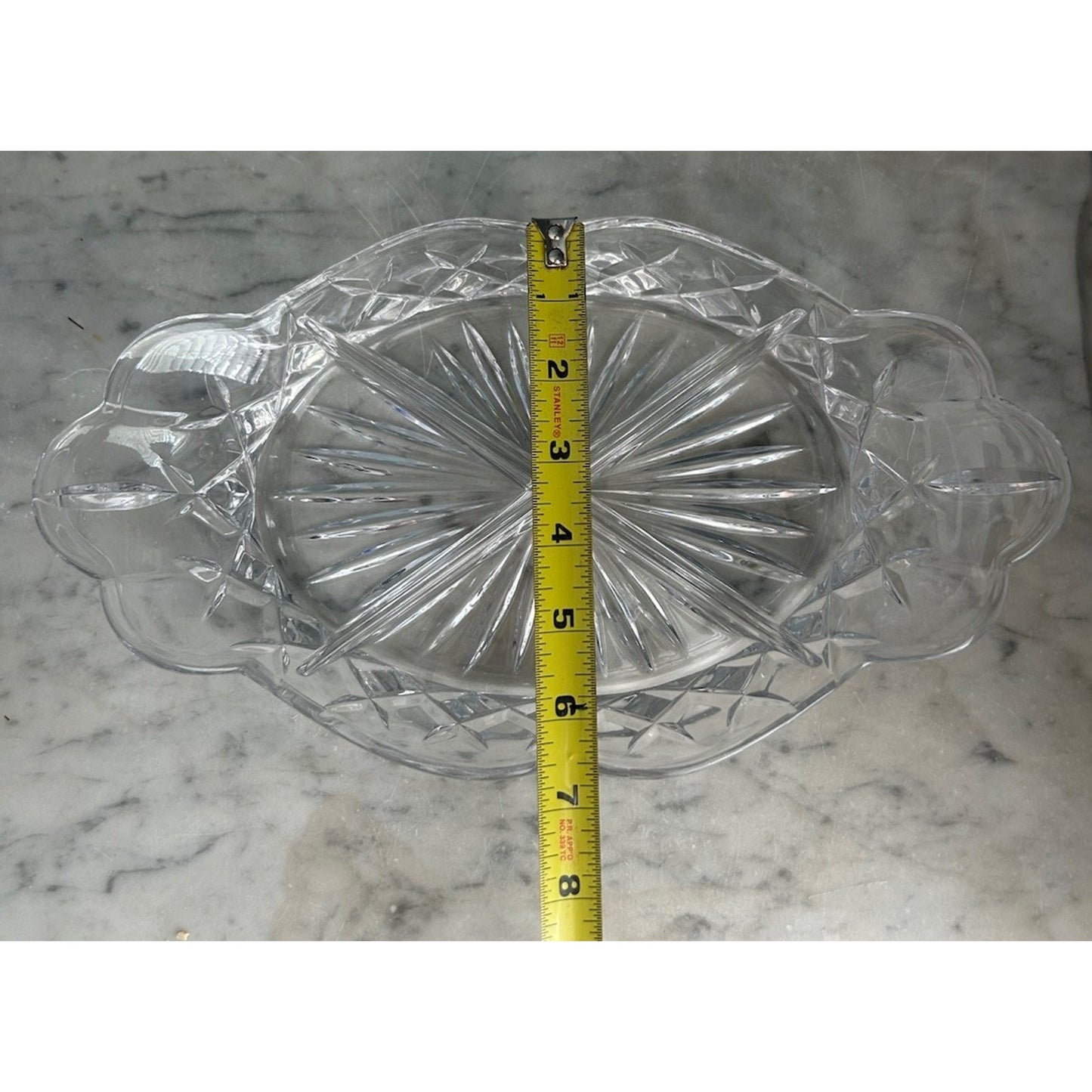 Crystal Cut Lead Relish Dish Vintage Serving 4 Sections Clear Glass Trinket Dish