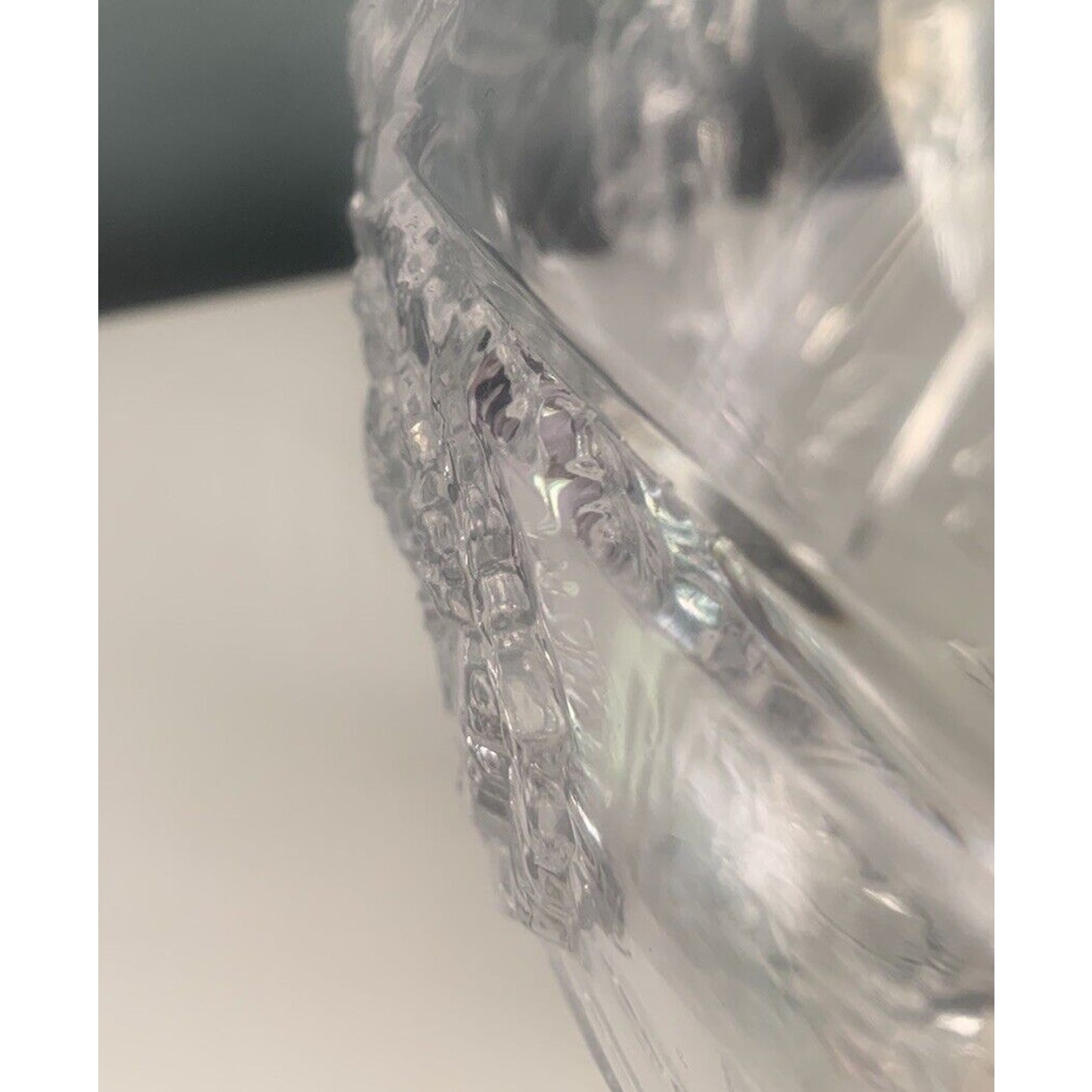 11” Savoir Vivre Sculptured Crystal Bowl California Poppies WY101/259 Cut Glass