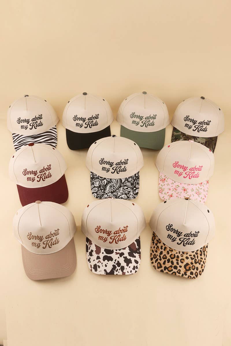 Sorry About My Kids Two Tone Snapback Hat: PAISLEY BLACK / 1(ONE SIZE)