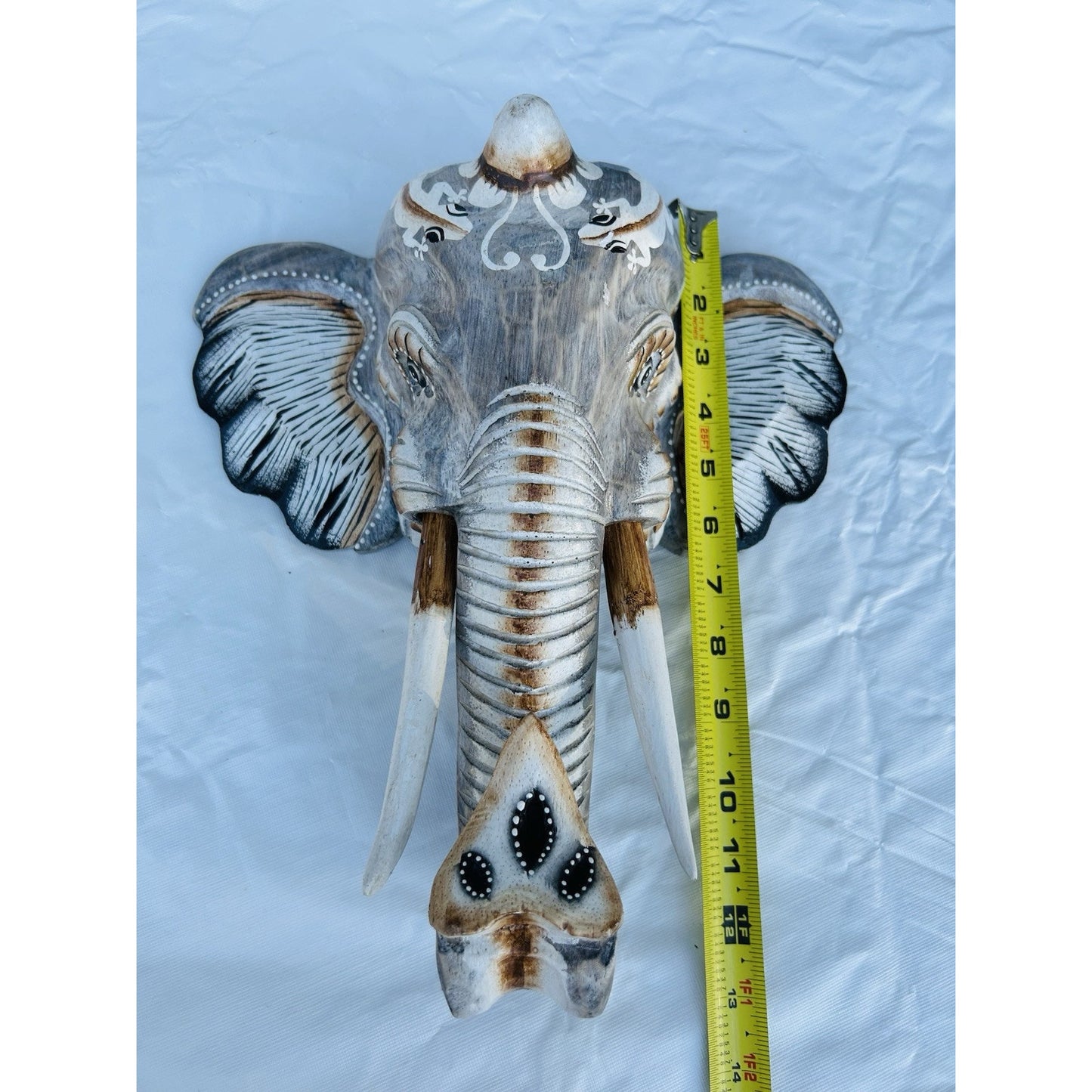 New Hand Carved Wooden Elephant Wall Hanging Costa Rica Jungle Animal Pura Vida