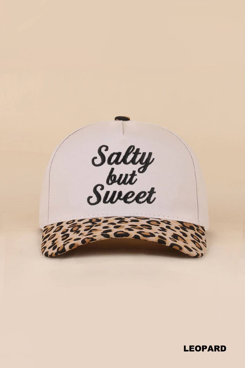 Salty But Sweet Two Tone Snapback Hat: LEOPARD / 1(ONE SIZE)