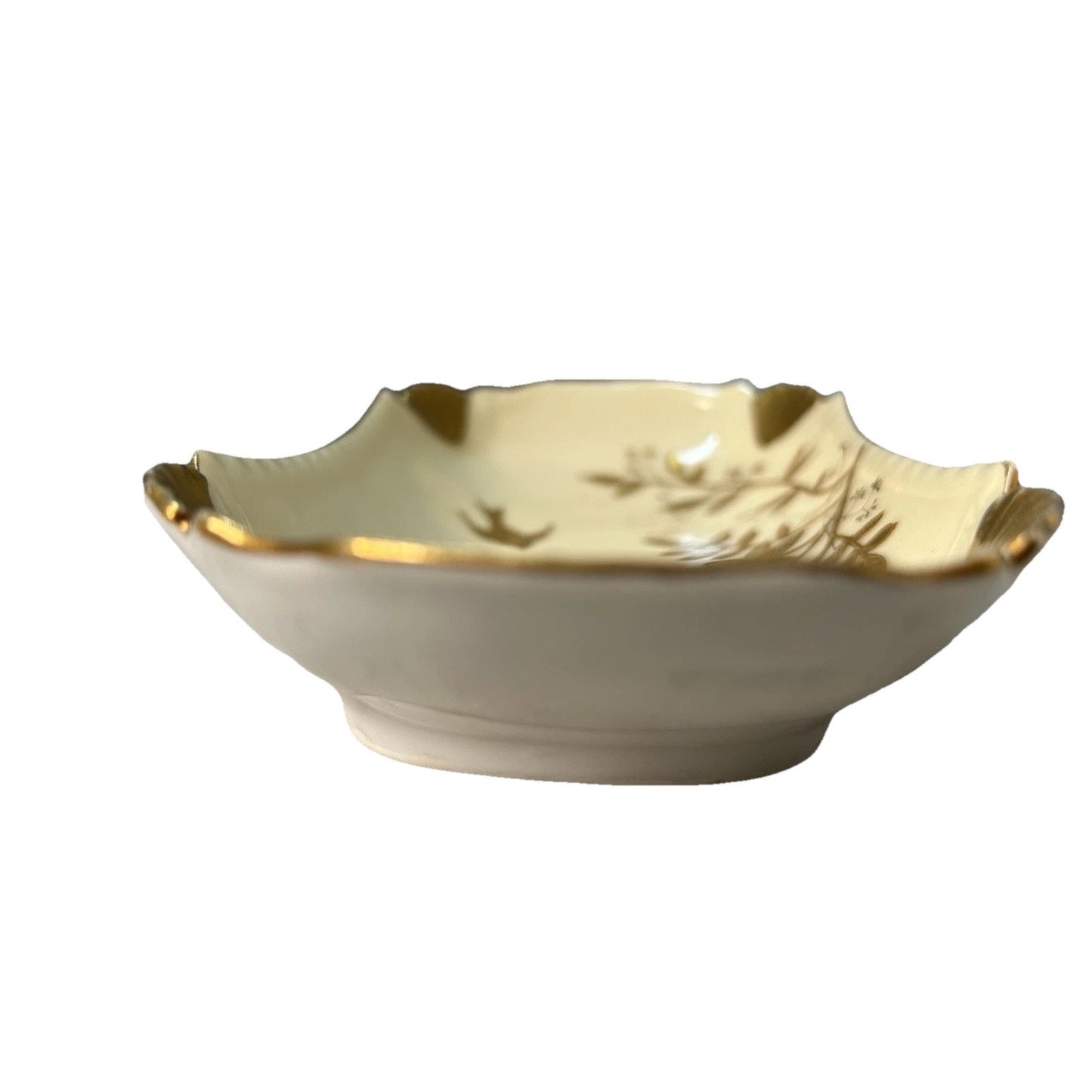 Antique Haviland Limoges France Rectangular White Gold Tray Bird Shells 1889