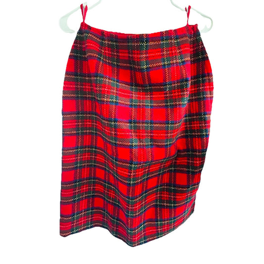 Vintage Pendleton Skirt Women’s Size 12 Virgin Wool Red Plaid 27” Waist 23” Long