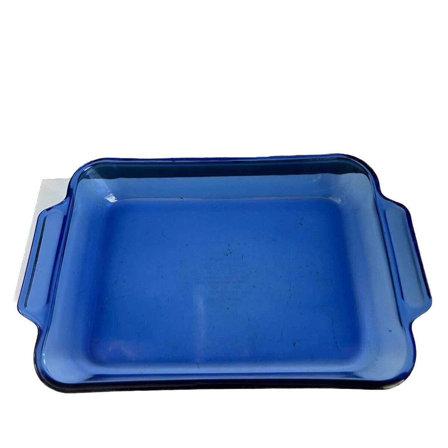 Cobalt Blue Anchor Hocking 2 Qt Baking Dish w/ Woven Basket 8" x 11" Casserole