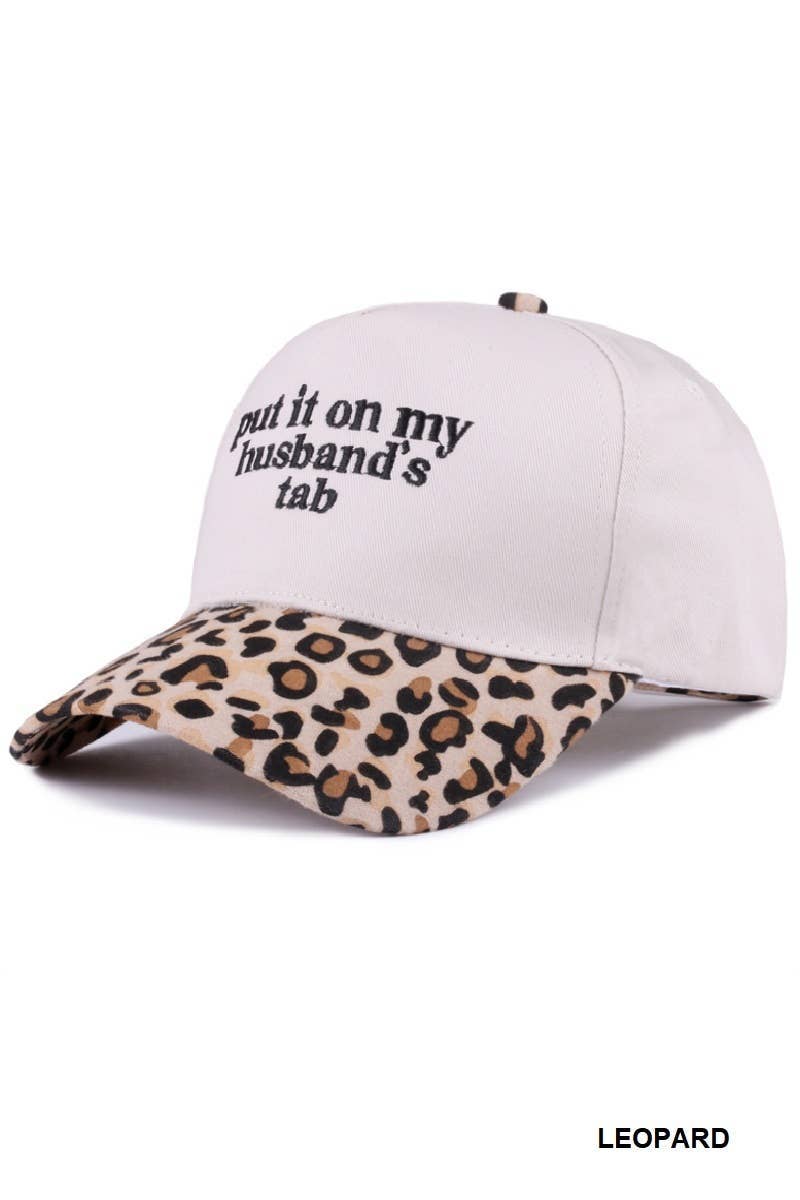 Put It On My Husband's Tab Two-tone Canvas Cotton Cap: DK FOREST / 1 (ONE SIZE)