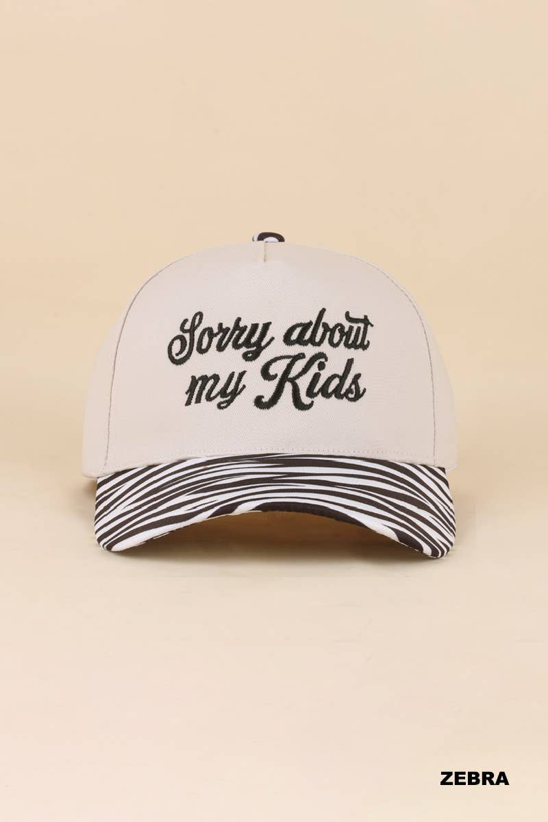 Sorry About My Kids Two Tone Snapback Hat: LEOPARD / 1(ONE SIZE)