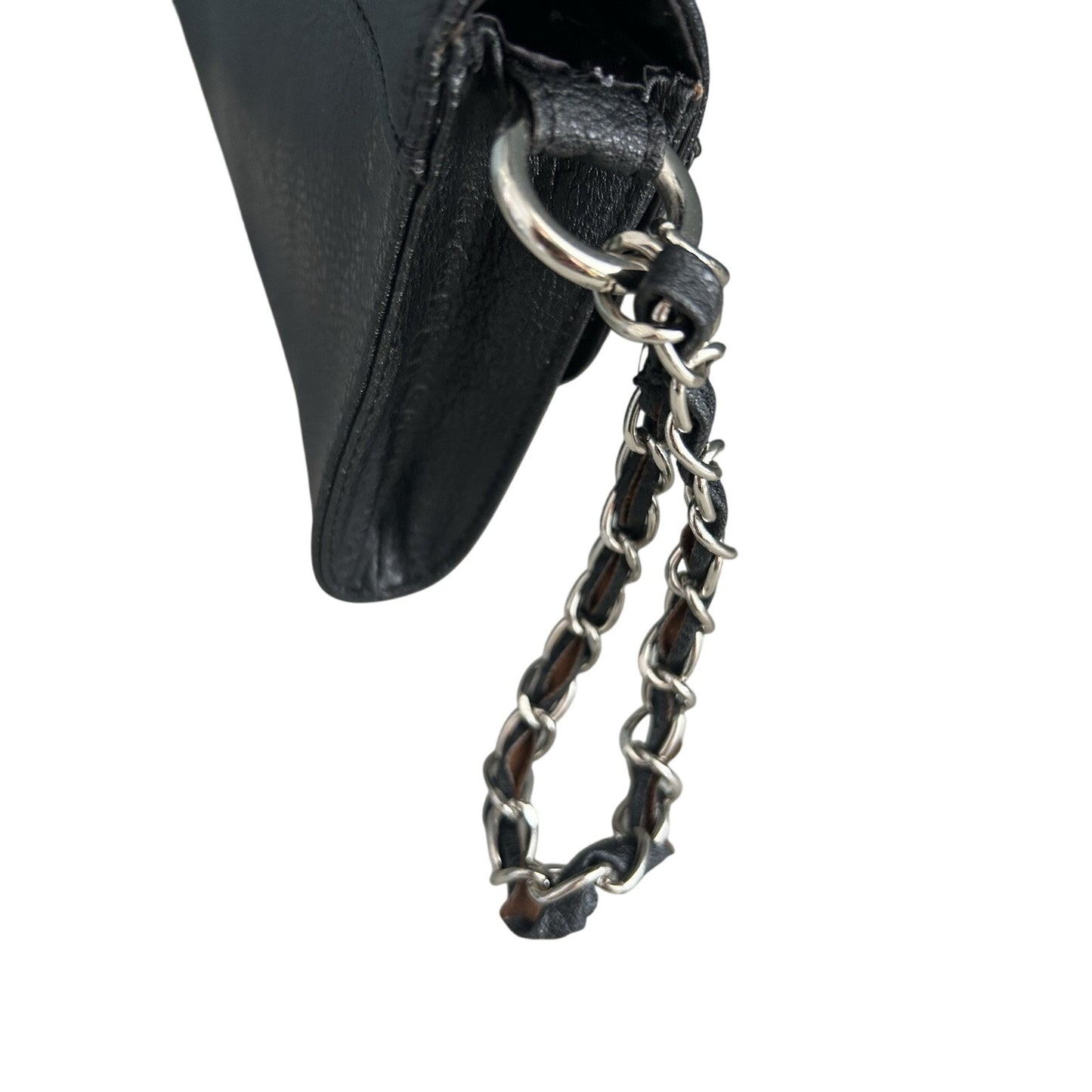 Jennifer Lopez J LO Black Chain Wrislet Wedding Party Cocktail Prom Purse Silver