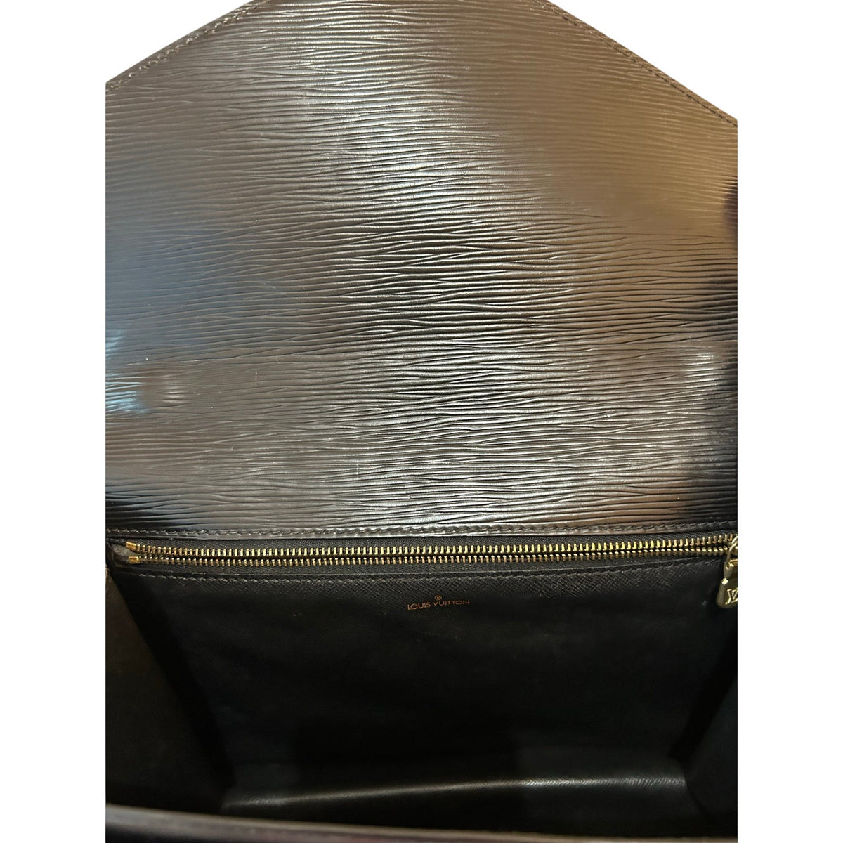 LOUIS VUITTON Monceau Black Epi Leather Hand Bag Shoulder Bag Purse Authentic COA