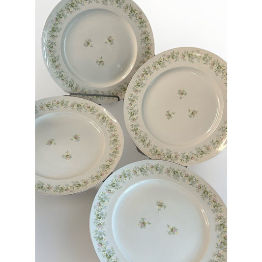 4 Johann Haviland “Forever Spring” 10” Dinner Plates Porcelain Germany EUC