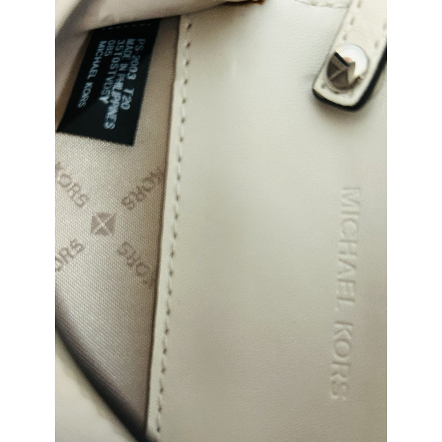 Michael Kors Mini Purse White Leather Chain Bag Quilted Prom Wedding Coin MK