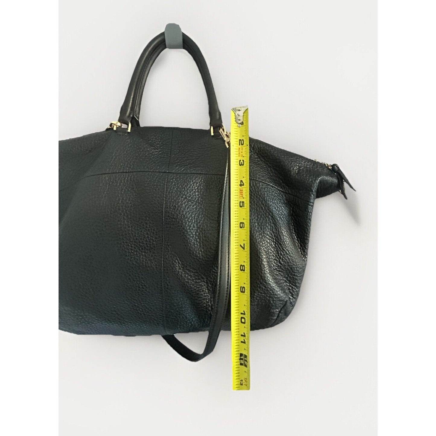 Tory Burch Ivy Slouchy Leather Satchel Bag Large Black Purse Handbag Strap
