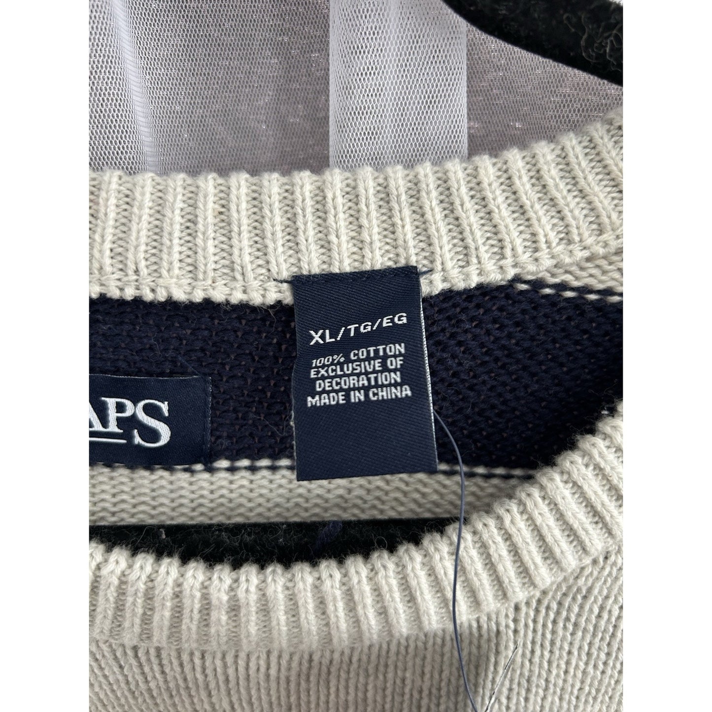 NWT Chaps (XL) Kent Arrow HTR Blue Striped Pullover Sweater Men's XL