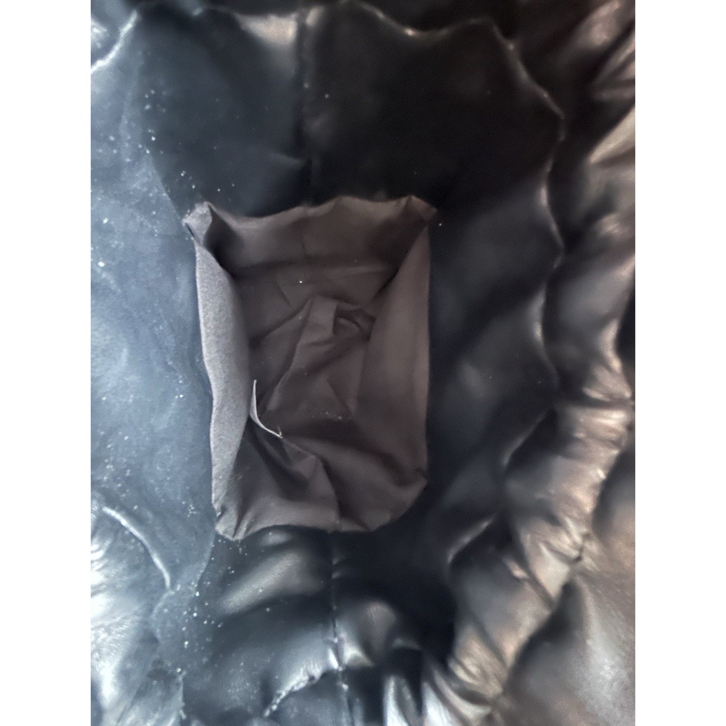 Quilted Mini Drawstring Shoulder Bag Black Pouch Gold Chain Crossbody