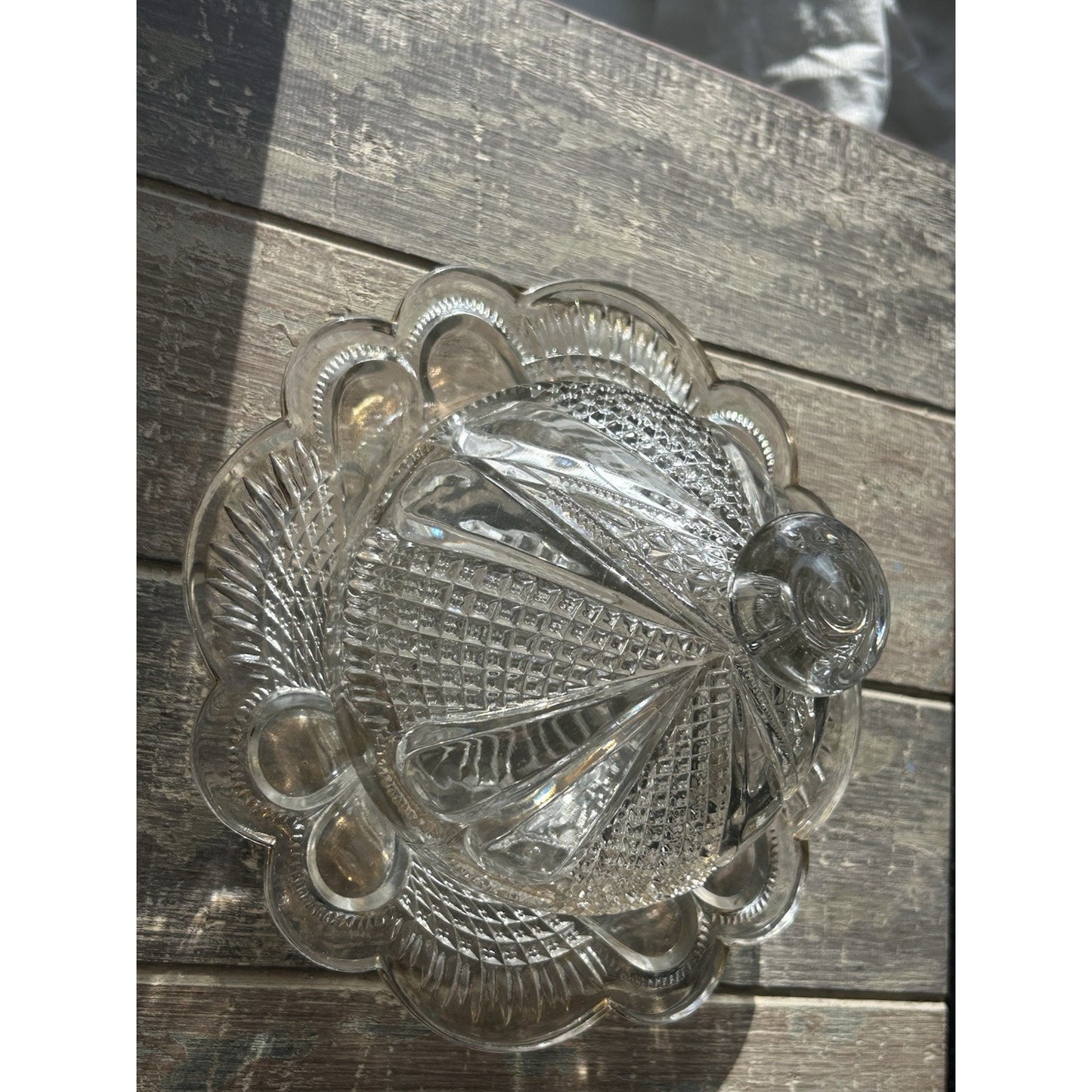 Vintage Gold Trim Glass Butter Dish Cheese Dome Cover 2pcs Covered Lid