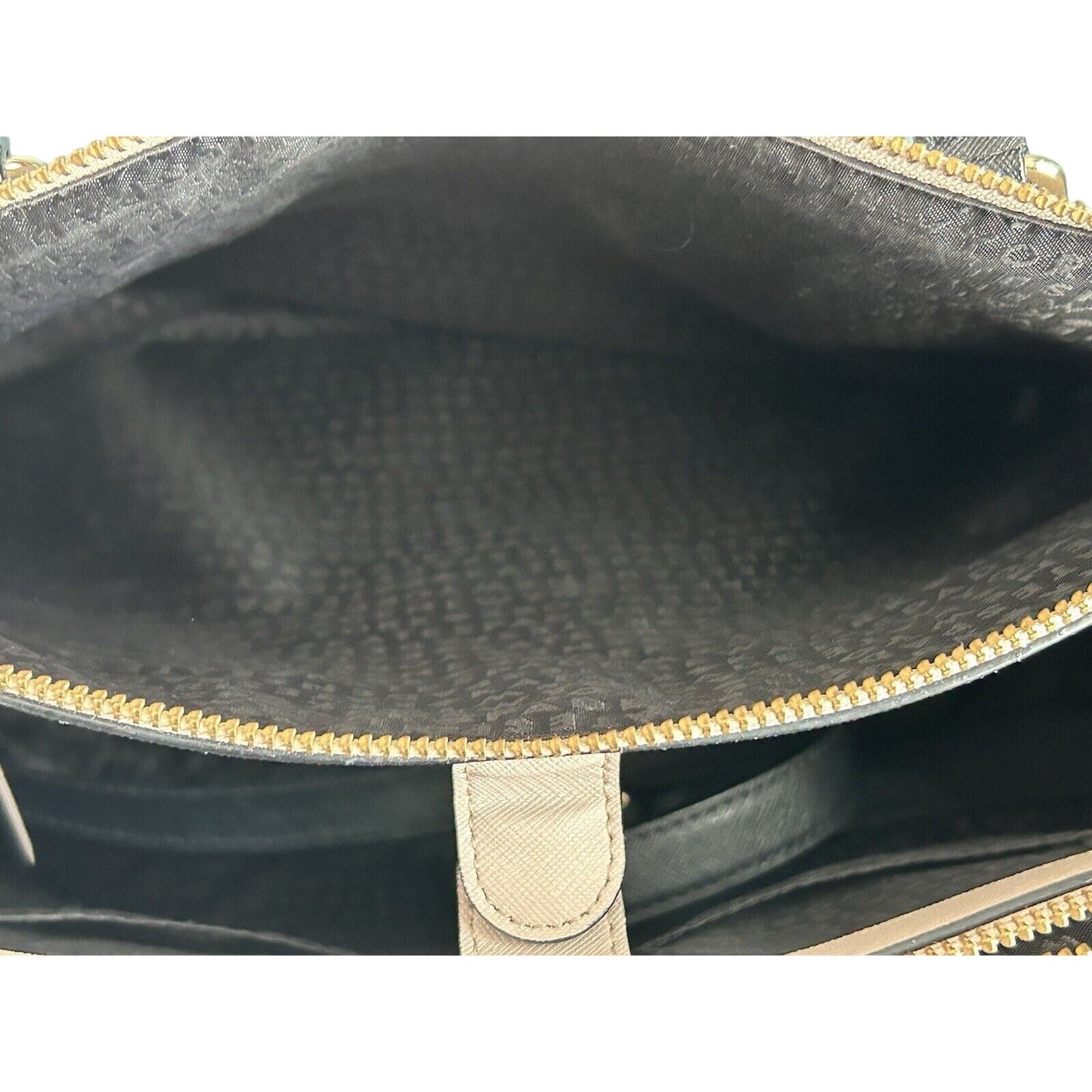 Kate Spade Leighann Laurel Way Leather Satchel Almond Black Handbag Reese