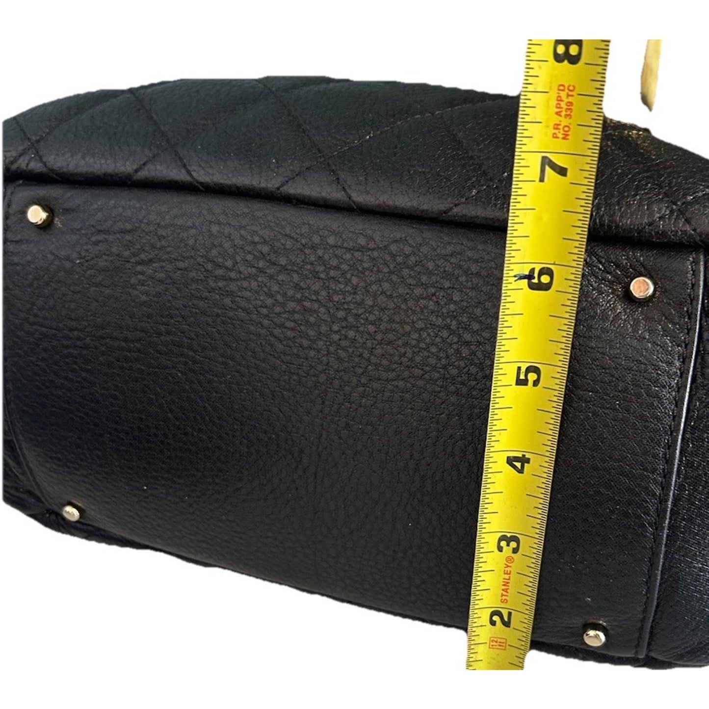 Kate Spade Black Metallic Quilted Leather Shimmer Bag Gold Chain EUC