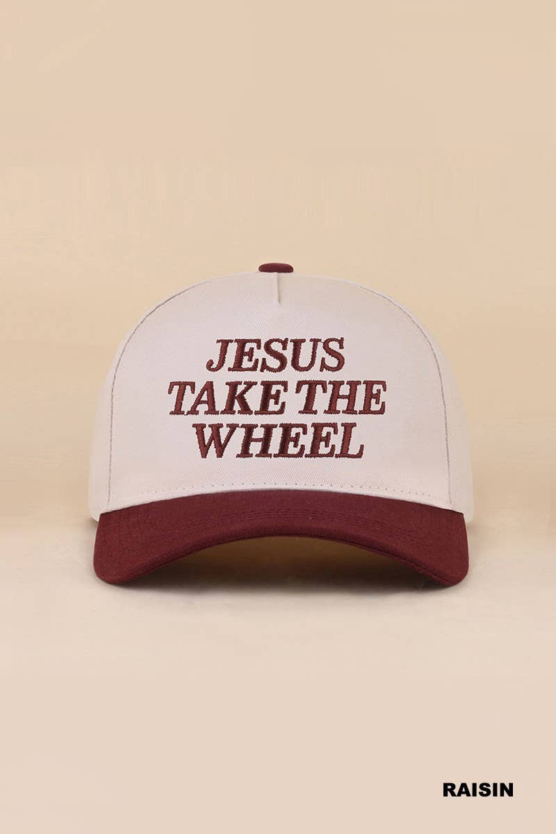Jesus Take The Wheel Two Tone Snapback Hat: LEOPARD / 1(ONE SIZE)
