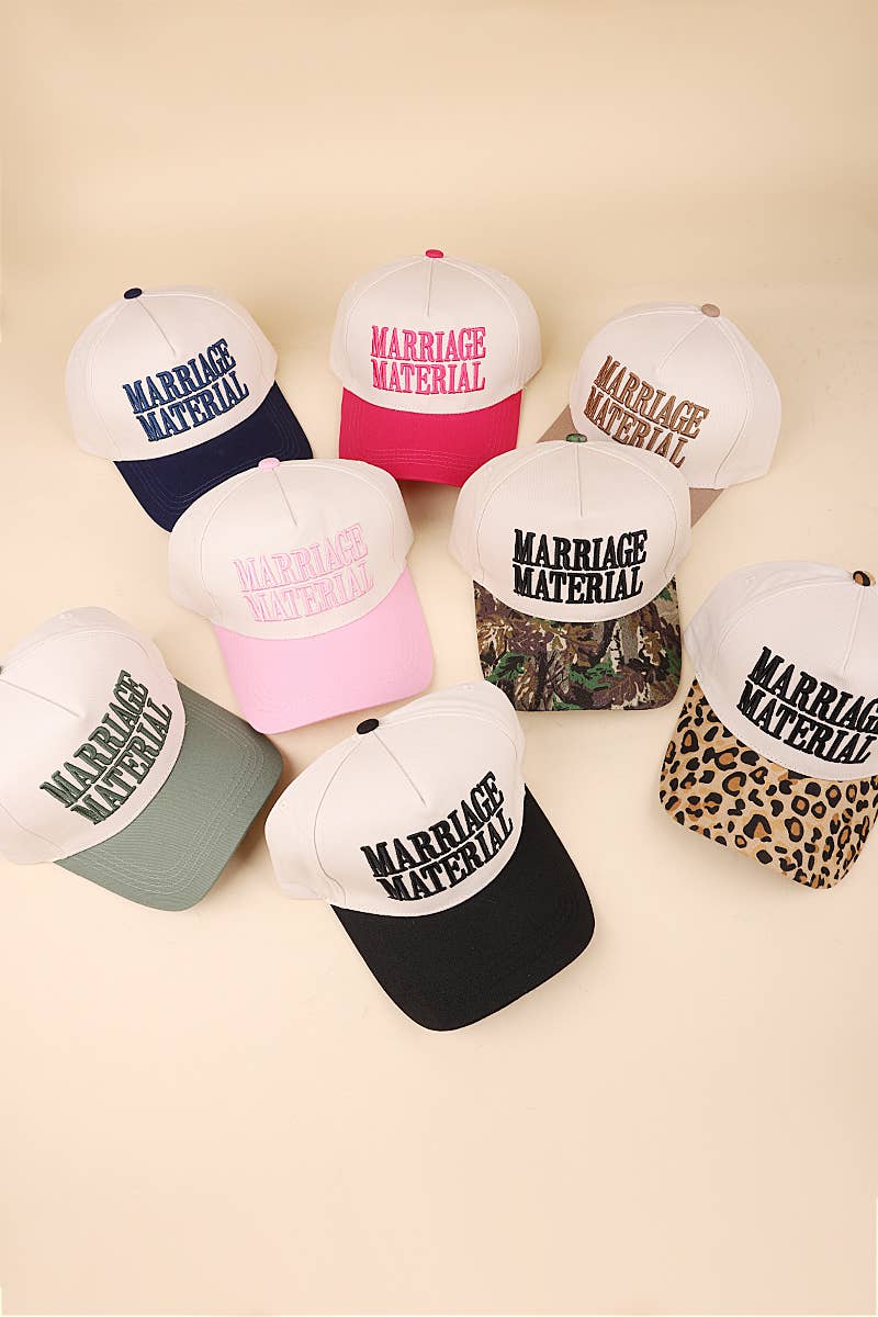 Marriage Material Two Tone Canvas Cotton Cap: LEOPARD / 1(ONE SIZE)