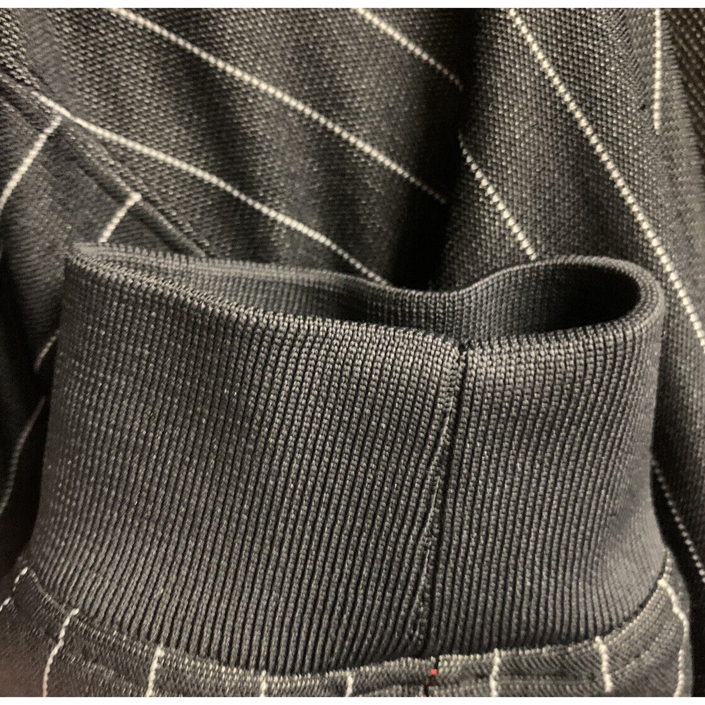 Tommy Hilfiger Vintage Red Label Denim XL Men’s Jacket Black Pin Stripe Full Zip Rock