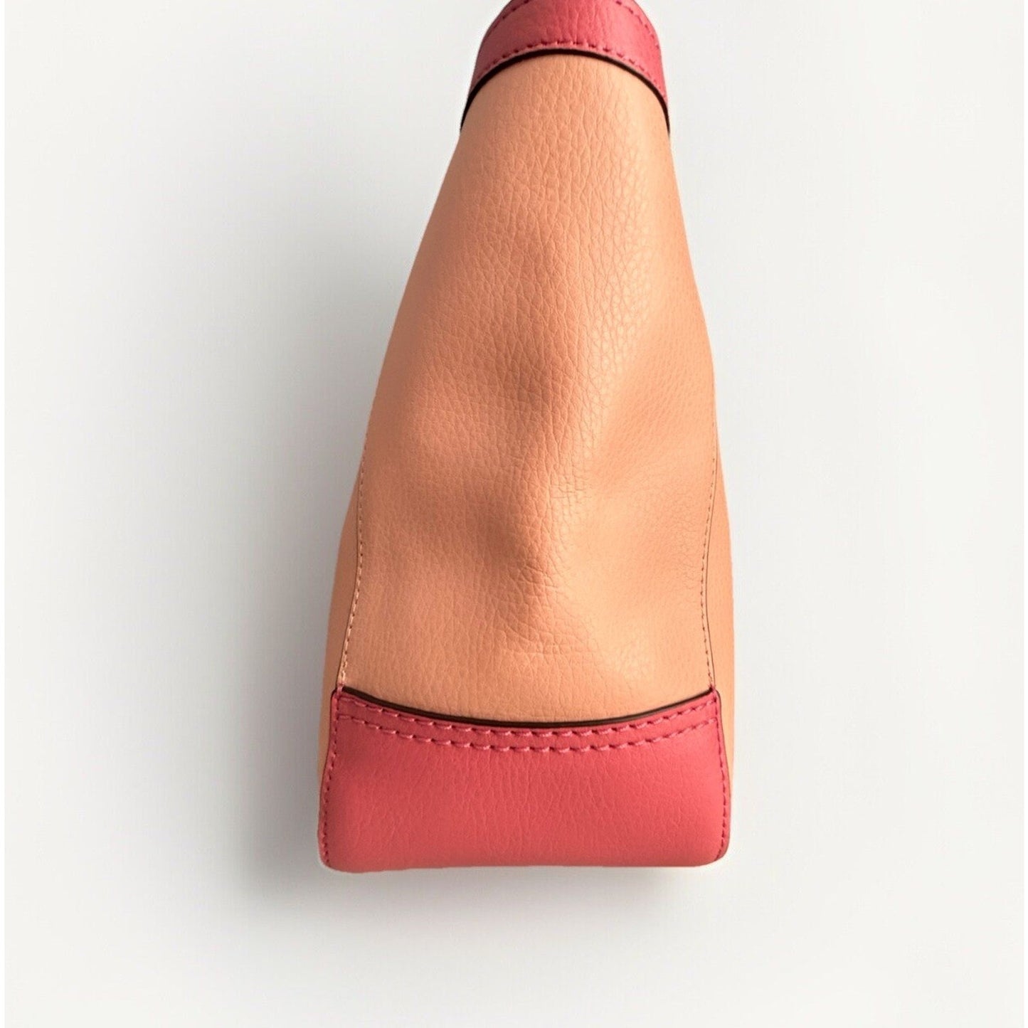 Coach Leather Tote 27 Bag Pink Peach Fading Blush C5775 Horse Carriage Colorblock Peach