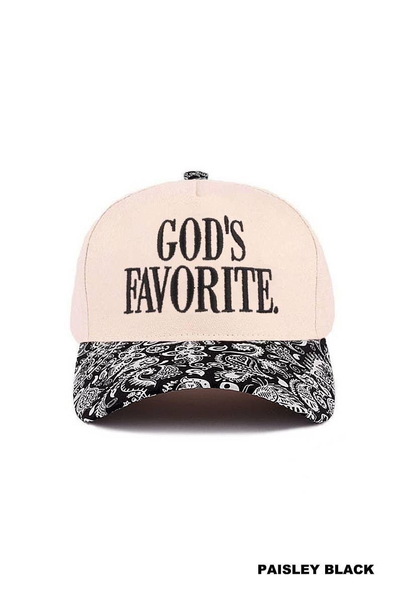God's Favorite Two Tone Canvas Cotton Cap: FLORAL / 1(ONE SIZE)