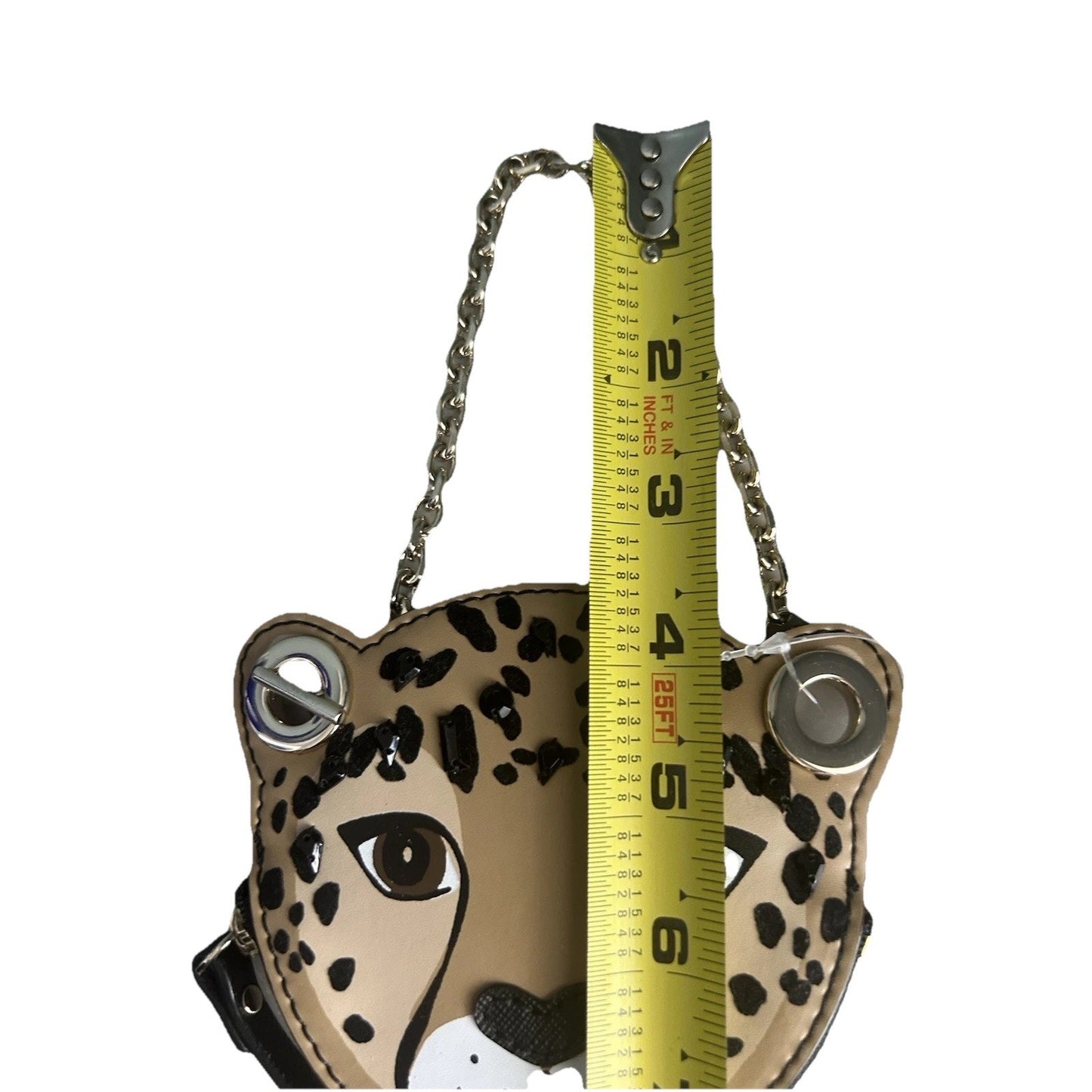 Kate Spade Leopard Coin Purse Novelty Run Wild Black Jewel Wristlet Red Rose New