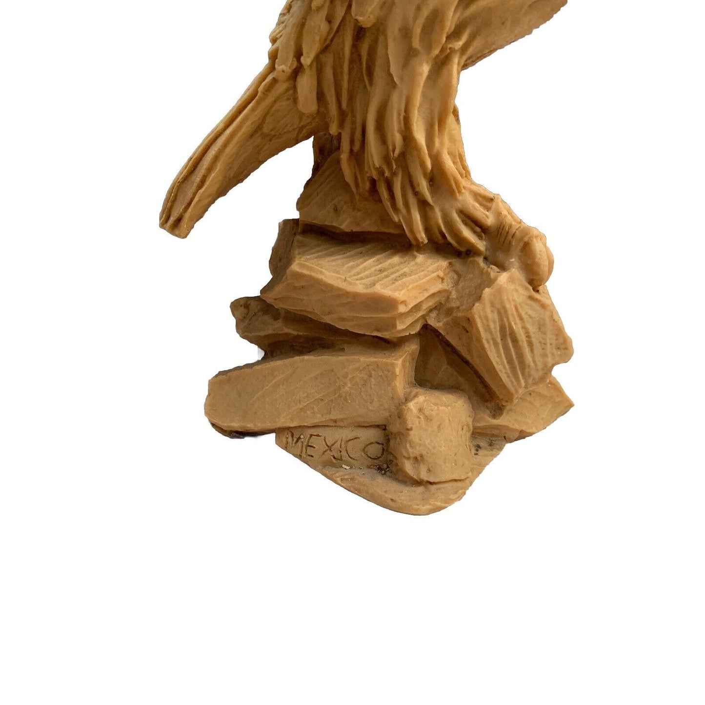 Vintage Eagle Sculpture Statue 12”H 13” Wing Span Red Eyes Soaring Mexico