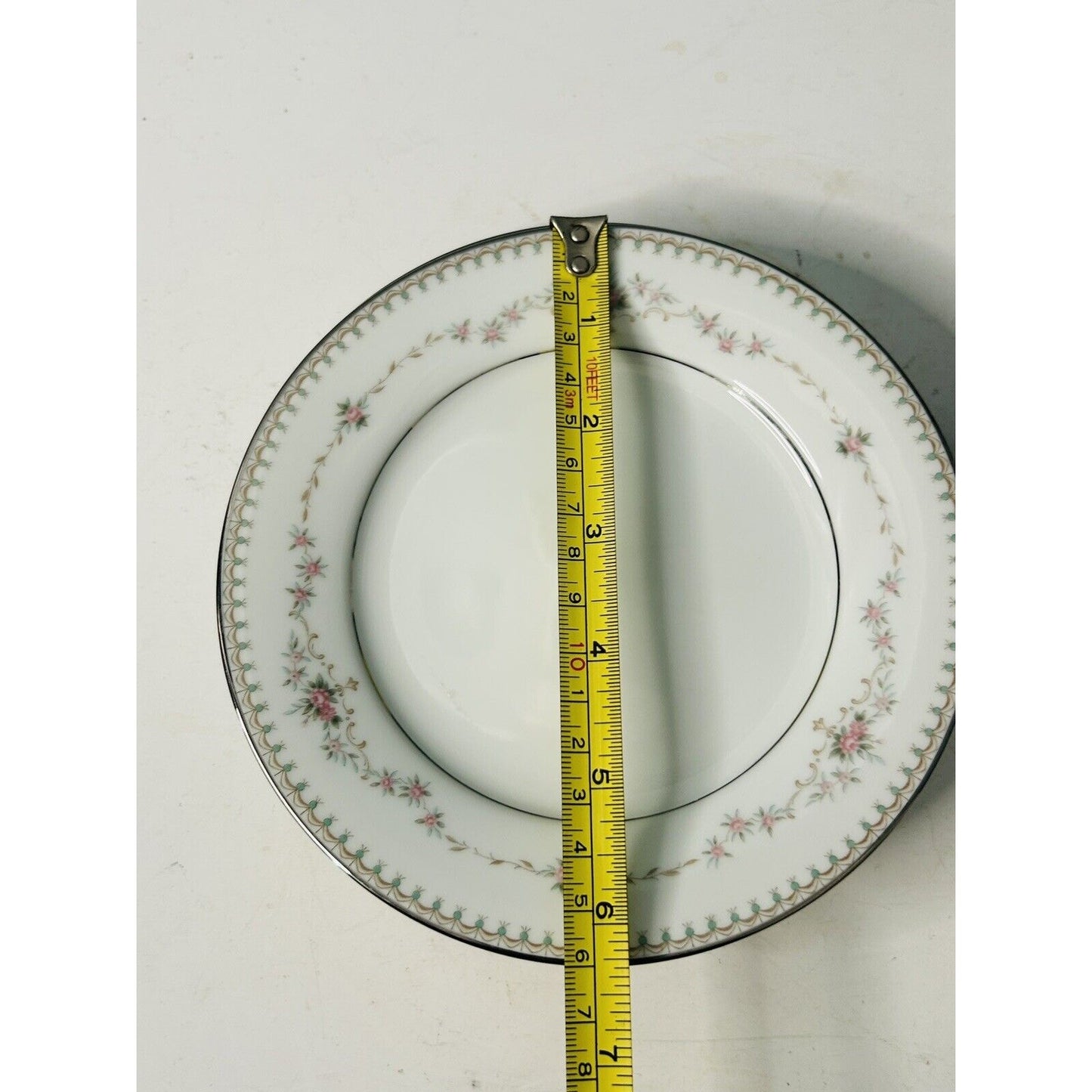 4 Vintage Noritake Fairmont Pink Roses Platinum Trim 6 3/8" Bread & Butter Plate